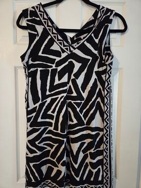 INC International Concepts Black and White Striped Sleeveless Dress